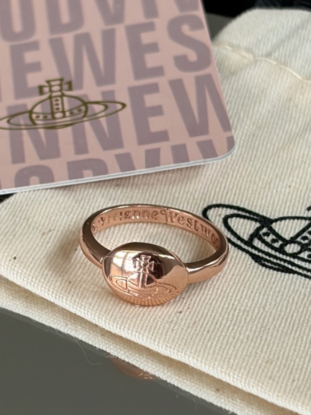Vivienne Westwood Rose Gold TILLY Ring 5-3/4 NEW